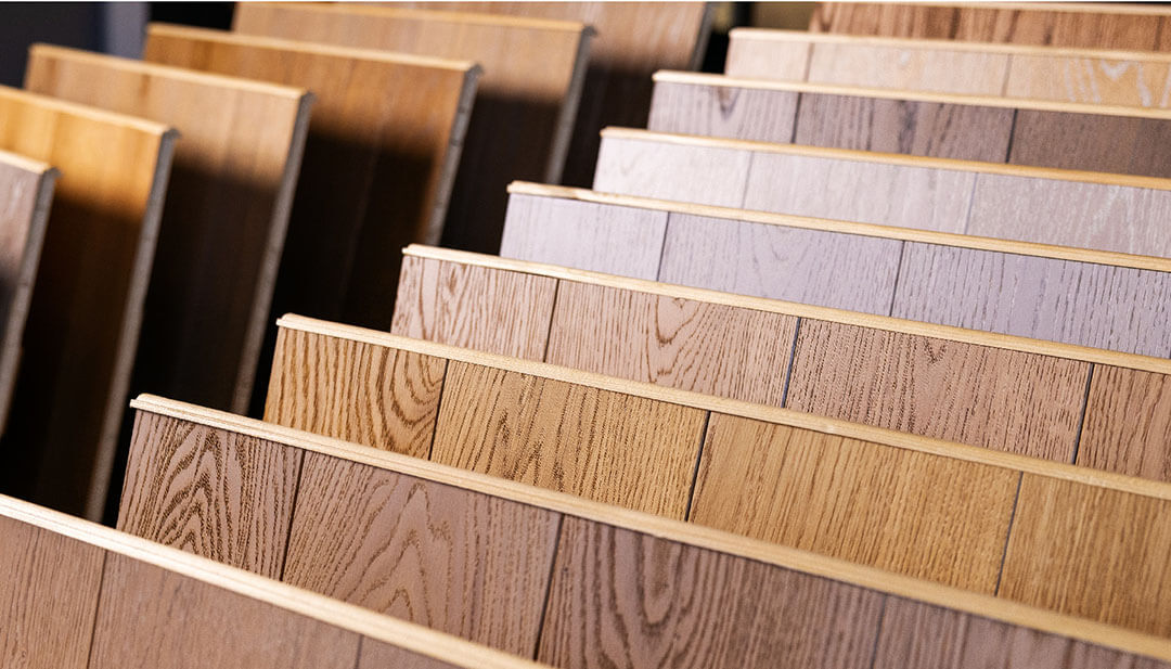 Hardwood Flooring Samples in Showroom